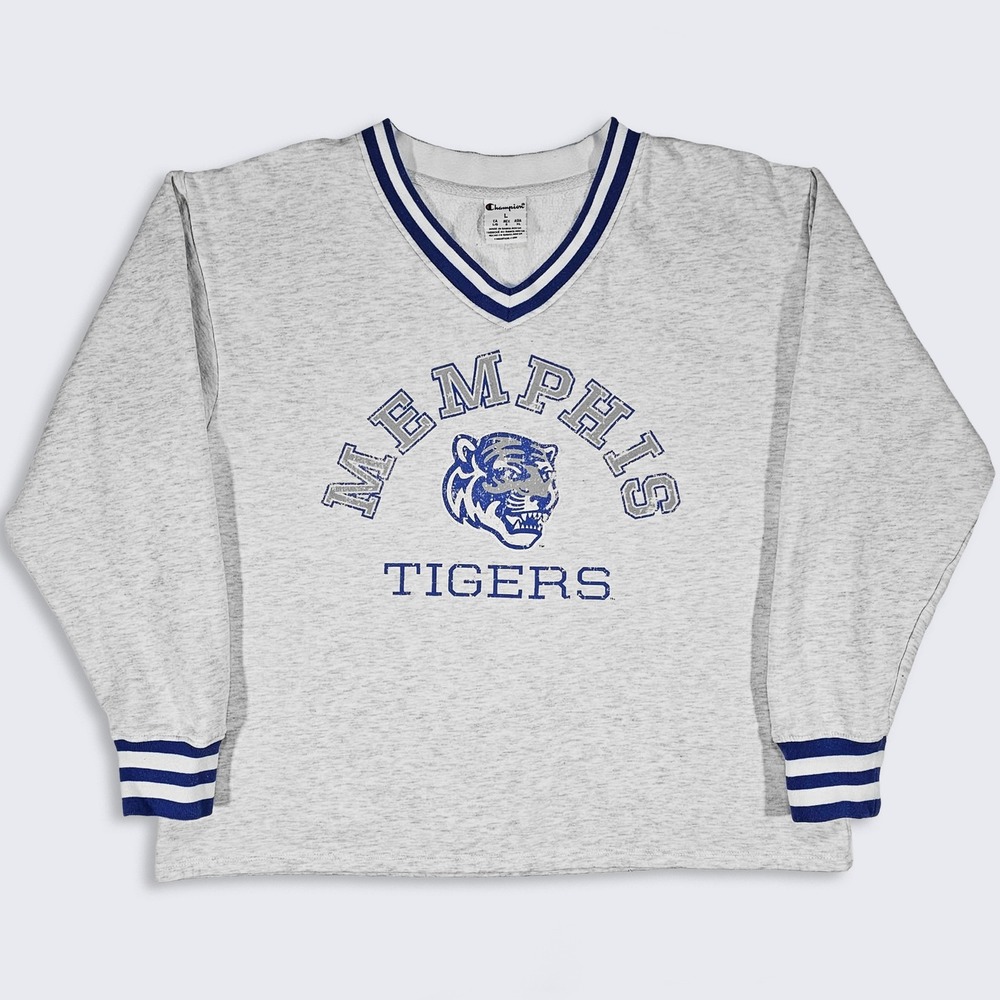 Memphis Tigers Retro Champion V-Neck Women's Sweatshirt